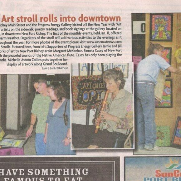 Colorful Matted Abstract Art Print Flowers Artist Signed - Picture 4 of 6